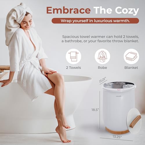 SereneLife Bucket Towel Warmers White view 2
